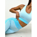 Спортивний одяг Топ Спортивний Голубий з Візерунком Блакитний