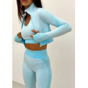 Кофти Рашгард на Блискавці Голубий з Візерунком Блакитний