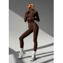 Sportswear Безшовний Базовий Комплект Легінси + Водолазка Коричневий Brown