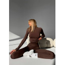 Sportswear Безшовний Базовий Комплект Легінси + Водолазка Коричневий Brown