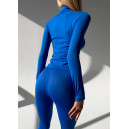 Спортивний одяг Безшовний Базовий Комплект Легінси + Водолазка Синій Cиній