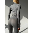 Sportswear Безшовний Базовий Комплект Легінси + Водолазка Сірий Grey