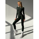 Спортивний одяг Безшовний Базовий Комплект Легінси + Водолазка Зелений Оливковий