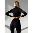 Sportswear Безшовний Базовий Комплект Легінси + Водолазка Чорний Black