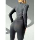 Sportswear Безшовний Базовий Комплект Легінси + Водолазка Сірий Grey