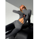 Sportswear Безшовний Базовий Комплект Легінси + Водолазка Сірий Grey