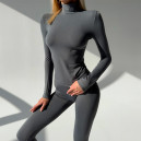 Sportswear Безшовний Базовий Комплект Легінси + Водолазка Сірий Grey