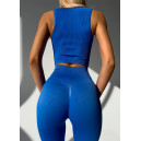 Спортивная одежда Комплект Легінси з Push-Up Ефектом + Топ в Рубчик Синій Синий