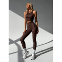 Спортивная одежда Комплект Легінси з Push-Up Ефектом + Топ в Рубчик Коричневий Коричневый