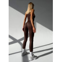 Спортивная одежда Комплект Легінси з Push-Up Ефектом + Топ в Рубчик Коричневий Коричневый