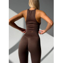 Спортивная одежда Комплект Легінси з Push-Up Ефектом + Топ в Рубчик Коричневий Коричневый