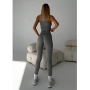 Sportswear Комплект Легінси з Push-Up Ефектом + Топ в Рубчик Сірий Grey