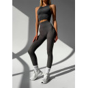 Sportswear Комплект Легінси з Push-Up Ефектом + Топ в Рубчик Темно Сірий Grey