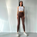 Спортивний одяг Легінси Коричневі в Рубчик з Push-Up Ефектом Коричневий