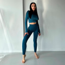 Sportswear Легінси Сапфірові в Рубчик з Push-Up Ефектом Green