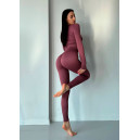 Sportswear Легінси Марун в Рубчик з Push-Up Ефектом Burgundy