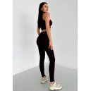 Спортивний одяг Легінси Темно Бордові в Рубчик з Push-Up Ефектом Бордовий