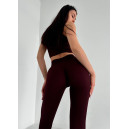 Спортивний одяг Легінси Темно Бордові в Рубчик з Push-Up Ефектом Бордовий