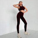 Спортивний одяг Легінси Темно Бордові в Рубчик з Push-Up Ефектом Бордовий