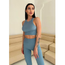 Sportswear Легінси Голубі в Рубчик з Push-Up Ефектом Blue