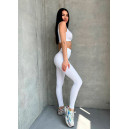 Спортивний одяг Легінси Білі в Рубчик з Push-Up Ефектом Білий