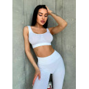 Спортивний одяг Легінси Білі в Рубчик з Push-Up Ефектом Білий