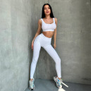 Спортивний одяг Легінси Білі в Рубчик з Push-Up Ефектом Білий