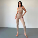 Sportswear Легінси Бежеві в Рубчик з Push-Up Ефектом Beige