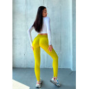 Спортивний одяг Легінси Жовті в Рубчик з Push-Up Ефектом Жовтий
