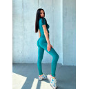 Спортивний одяг Легінси Бірюзові в Рубчик з Push-Up Ефектом Бірюзовий