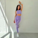 Спортивний одяг Легінси Лавандові в Рубчик з Push-Up Ефектом Фіолетовий