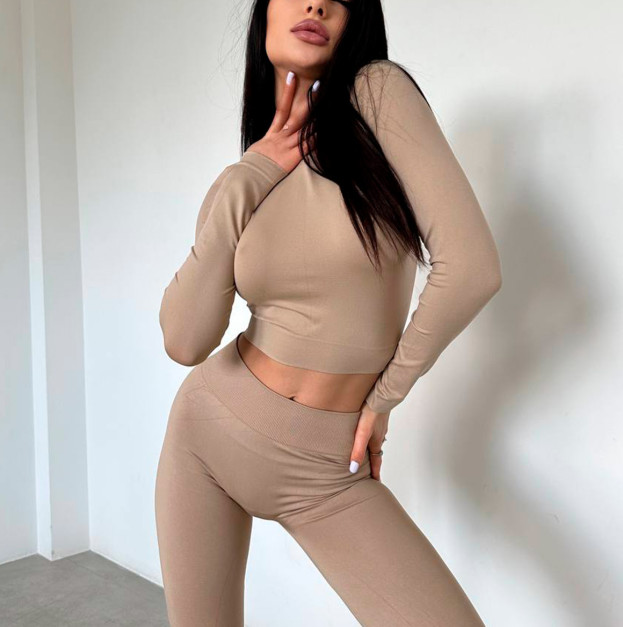 Легінси Бежеві зі Штрипками