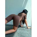 Шорти Велосипедки Коричневі в Рубчик Коричневий