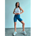 Shorts Велосипедки Кольору Морська Хвиля в Рубчик Blue