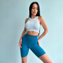 Shorts Велосипедки Кольору Морська Хвиля в Рубчик Blue