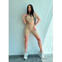 Шорти Велосипедки Бежеві в Рубчик Бежевий