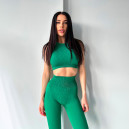 Спортивний одяг Топ Спортивний Зелений в Рубчик Зелений