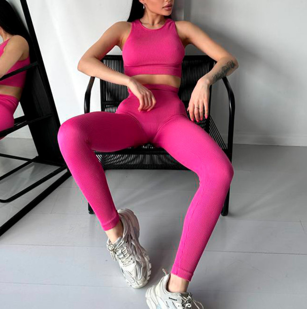 Топ Спортивний Рожевий в Рубчик