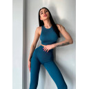 Спортивная одежда Топ Спортивний Сапфіровий в Рубчик Зеленый