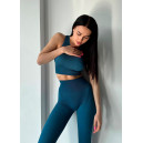 Спортивная одежда Топ Спортивний Сапфіровий в Рубчик Зеленый