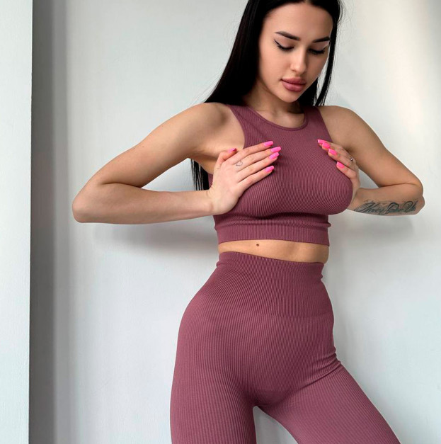 Топ Спортивний Марун в Рубчик