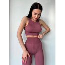 Спортивний одяг Топ Спортивний Марун в Рубчик Бордовий