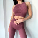 Спортивний одяг Топ Спортивний Марун в Рубчик Бордовий