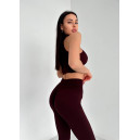 Спортивний одяг Топ Спортивний Темно Бордовий в Рубчик Бордовий