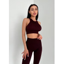 Спортивний одяг Топ Спортивний Темно Бордовий в Рубчик Бордовий