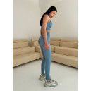 Спортивная одежда Топ Спортивний Голубий в Рубчик Голубой