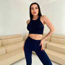 Спортивний одяг Топ Спортивний Темно Синій в Рубчик Cиній