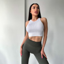 Спортивний одяг Топ Спортивний Білий в Рубчик Білий