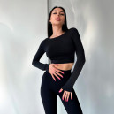 Sportswear Кроп Топ з Довгим Рукавом Чорний Black