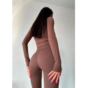 Спортивний одяг Кроп Топ з Довгим Рукавом Коричневий Коричневий